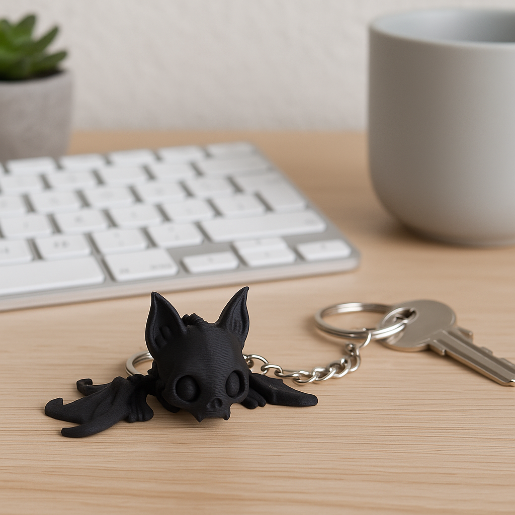 3D Printed Skeleton Bat Keychain