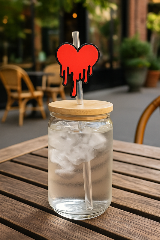 3D Printed Dripping Heart Straw Topper