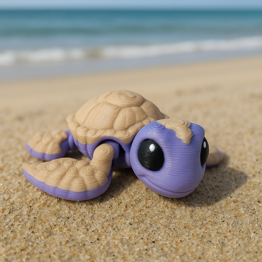 3D Printed Baby Sea Turtle – Articulated Collectible Toy - FLEXI