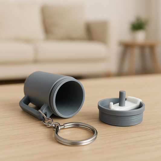 3D Printed Mini Tumbler Keychain – Chapstick, Pill, or Money Holder | Cute Functional Gift