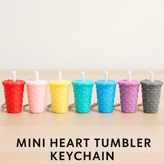 Mini Heart Tumbler Keychain – 3D Printed Cup Charm