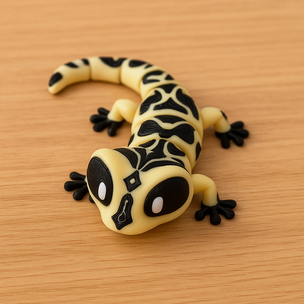 Cute 3D Printed Fidget Gecko – Articulated Desk Pet Toy