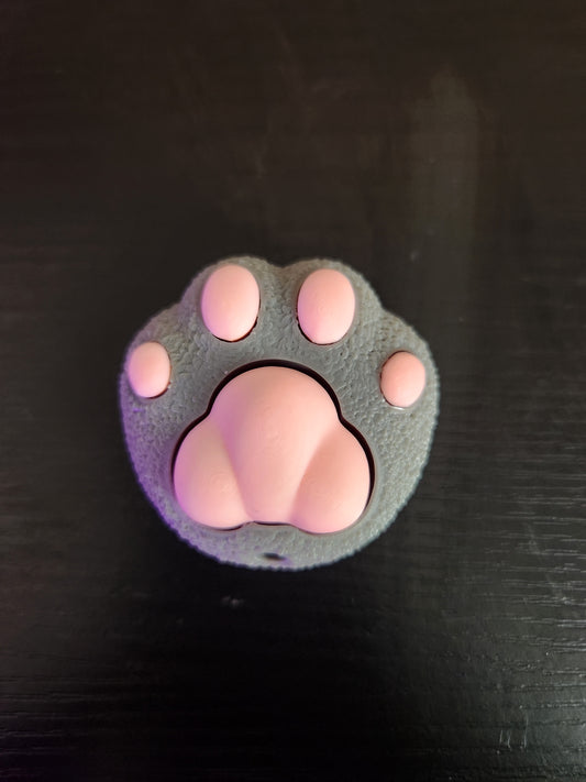3D Printed Paw Print Fidget Clicker Keychain – Cute Cat Paw Stress Toy