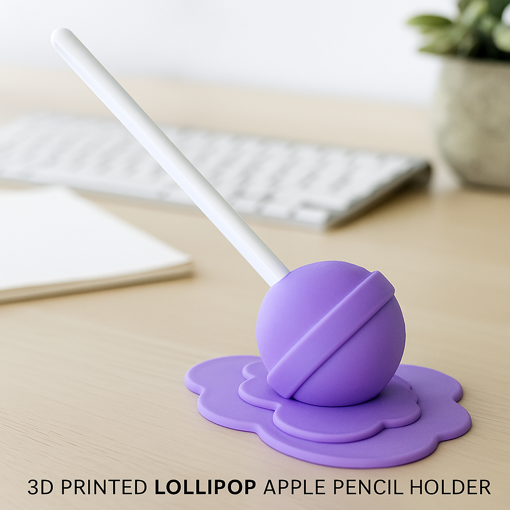 Lollipop Apple Pencil Holder – 3D Printed Desk Accessory