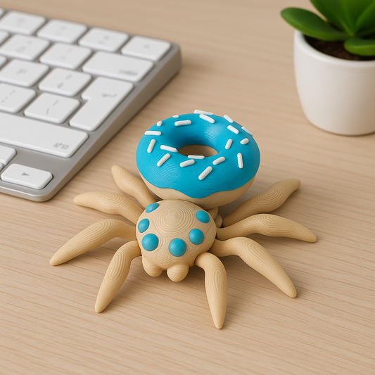 3D Printed Donut Spider Desk Pet