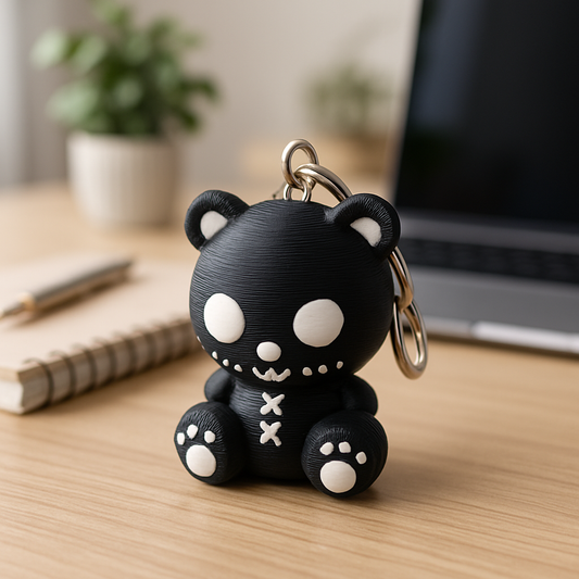 3D-Printed Voodoo Bear Keychain – Cute Spooky Desk Buddy / Bag Charm