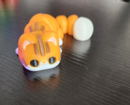 3D-Printed Kawaii Cat Desk Pet – Articulated Fidget Toy